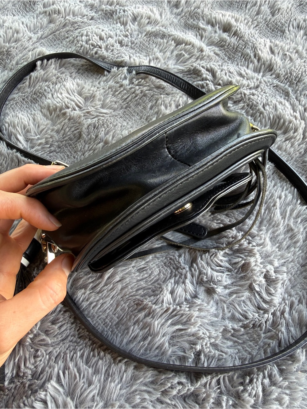 Rebecca Minkoff Mini Suki Black Leather Crossbody Bag with Tassel Accent - Picture 2 of 13